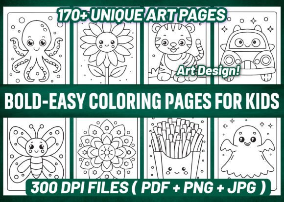 170 Bold and Easy Coloring Pages – KDP: A Practical Guide for Creators, Educators, and Entrepreneurs