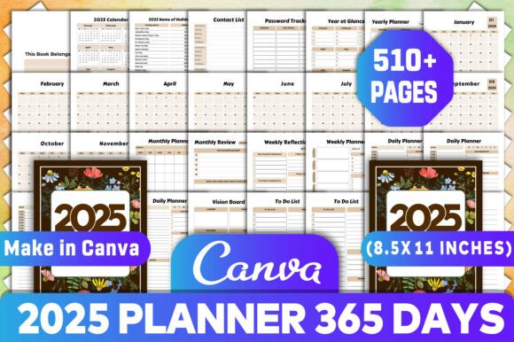 2025 Planner 365 Days Canva KDP Interior: A Versatile Tool for Every Goal