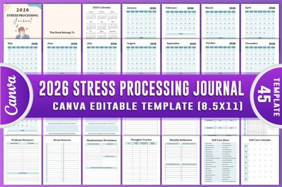 2026 Stress Processing Journal: Your Customizable, Print-Ready Tool for Calmer, Clearer Days