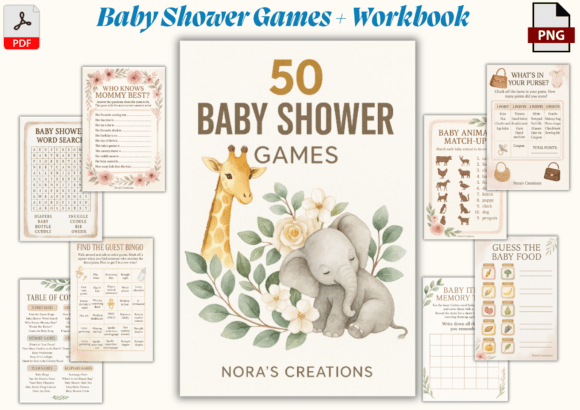 🌸 48 Baby Shower Games Bundle