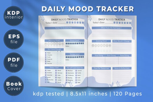 Daily Mood Tracker Log Book KDP
